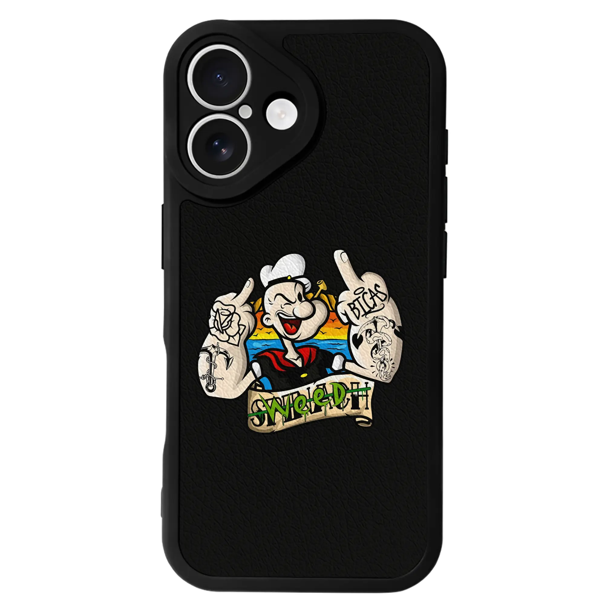 ポパイ グッズ ポパイ - IPhone 16シリーズ対応 ・ シリコンスマホケース ・ レザー調 ・ 高精度フィット ・ 耐衝撃 ・ ワイヤレス充電対応 ・ 精密カット